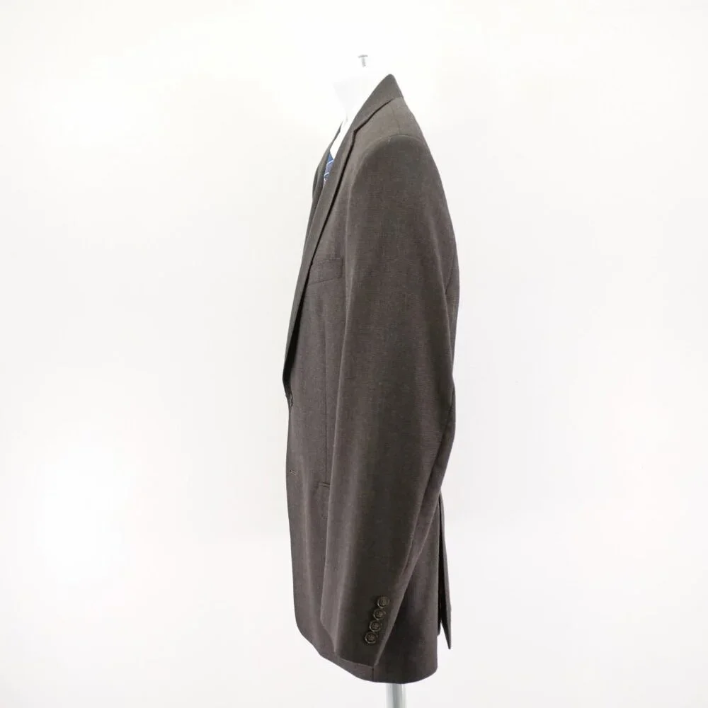 Calvin Klein Brown Black Soft Wool Star Check 2 Button 40S Tagged 40R Sport Coat